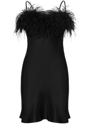 Koktejlkové šaty s perím Sleeper čierna