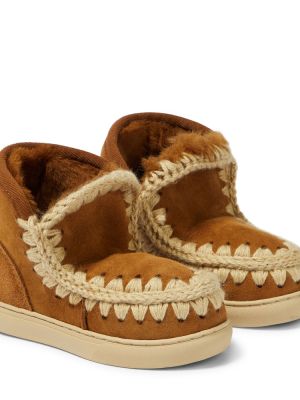 Semsket skinn sneakers for jenter Mou Kids brun