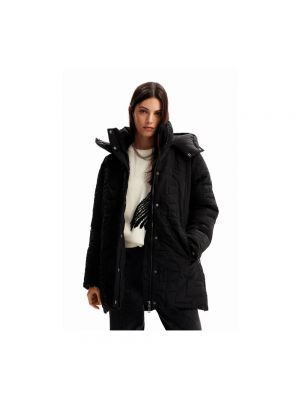 Abrigo de invierno con capucha Desigual negro
