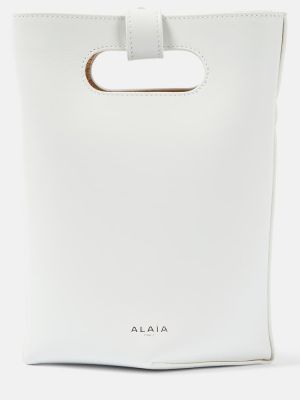 Кожени шопинг чанта Alaia бяло