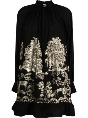 Kleid mit stickerei Lanvin schwarz