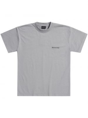 T-krekls ar izšuvumiem džersija Balenciaga pelēks
