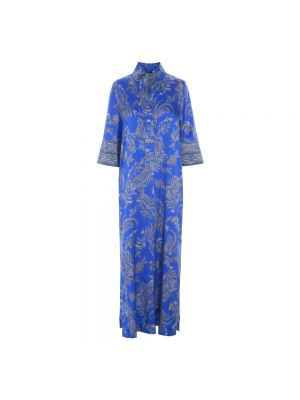 Niebieska sukienka długa z kaszmiru Dea Kudibal