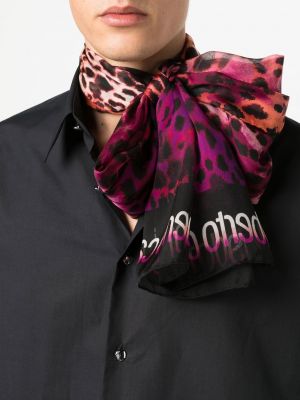 Echarpe à imprimé à imprimé léopard Roberto Cavalli rose