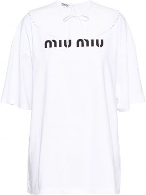 Camiseta con estampado Miu Miu blanco