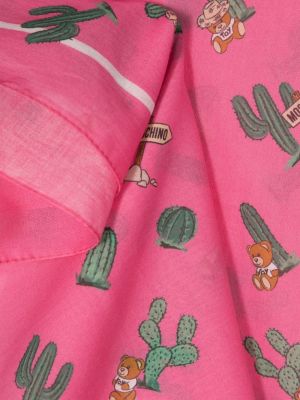 Schal mit print Moschino pink