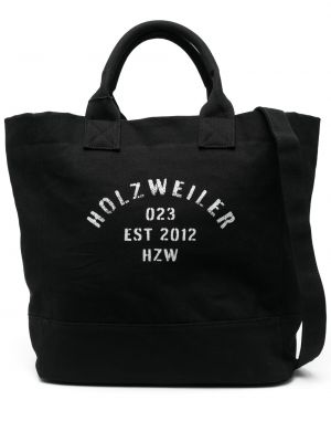 Шопинг чанта с принт Holzweiler черно