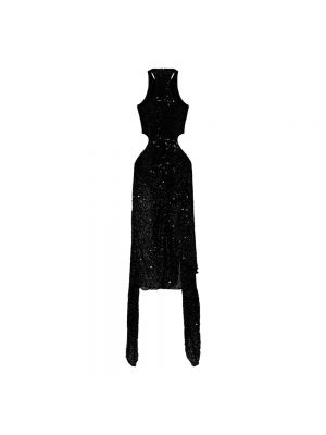 Sukienka z cekinami asymetryczna The Attico czarna
