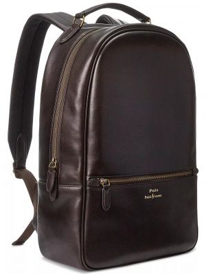 Кожаный рюкзак Polo Ralph Lauren коричневый
