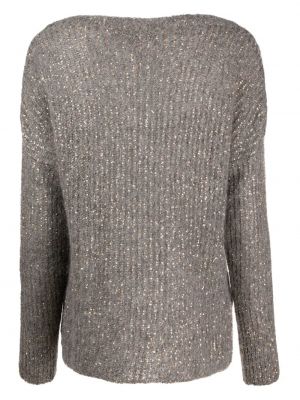 Pull à paillettes en tricot D.exterior gris