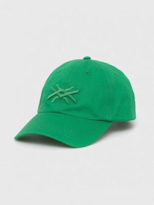 Памучна шапка с козирки United Colors Of Benetton зелено