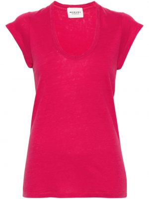 Leinen t-shirt Marant Etoile pink
