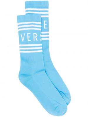 Чорапи с принт Versace синьо