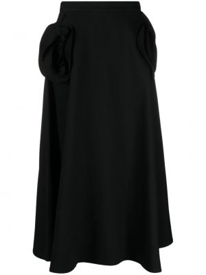 Kvetinová sukňa Valentino Garavani čierna