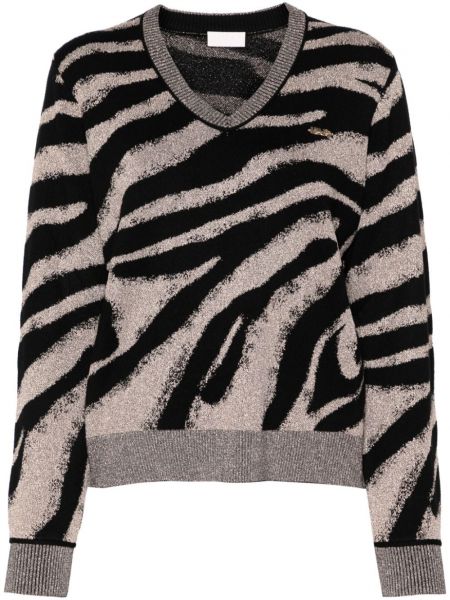 Zebra-print jacquard striktrøje Liu Jo sort