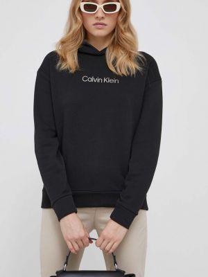 Bluza z kapturem z nadrukiem Calvin Klein czarna