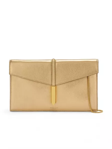 Clutch çanta Demellier London altın