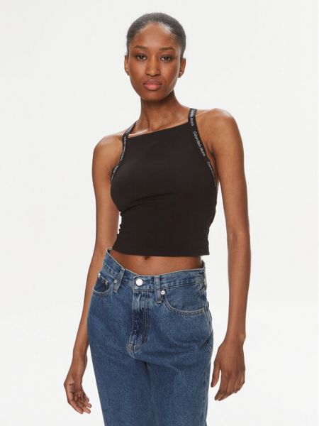 Top slim fit Calvin Klein Jeans crna