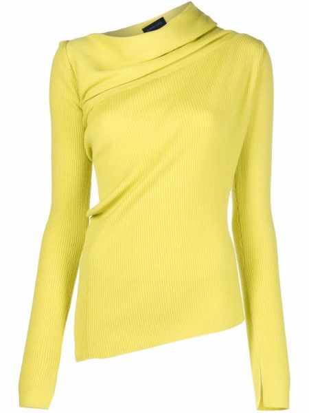 Jersey con escote v de tela jersey Eudon Choi amarillo