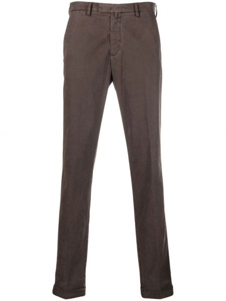 Slim fit ravne hlače Briglia 1949 rjava