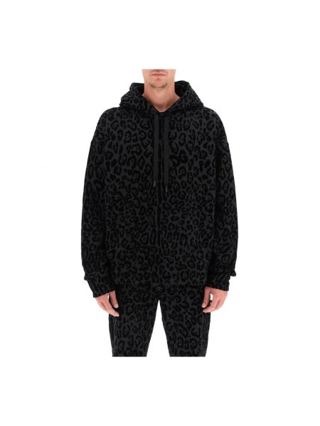Hoodie mit leopardenmuster Dolce & Gabbana schwarz
