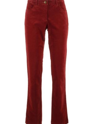 Вельветовые прямые брюки Bpc Bonprix Collection красные