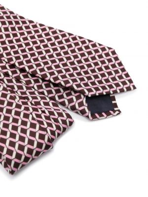 Jedwabny krawat z nadrukiem Tagliatore różowy