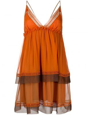 Mini vestido con escote v Alberta Ferretti naranja