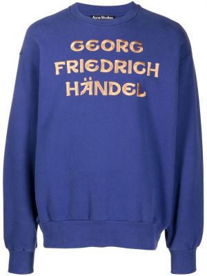 Rund hals bomull sweatshirt Acne Studios blå