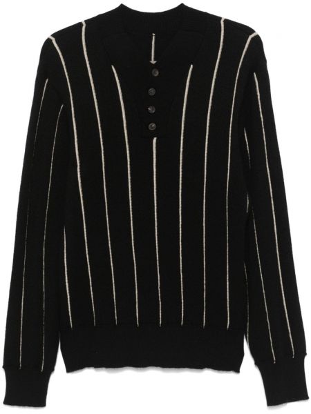 Stribet kort sweater Ziggy Chen sort