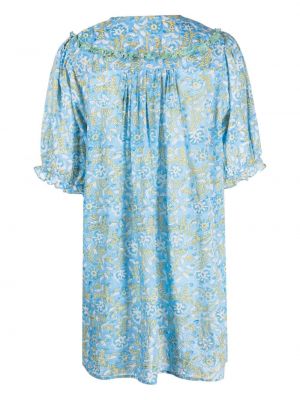Robe en coton à fleurs Rixo bleu