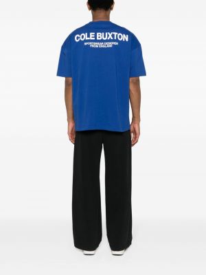 Koszulka bawełniana z nadrukiem Cole Buxton niebieska