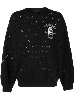 Пуловер с принт Versace черно