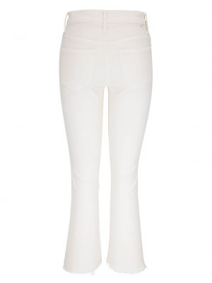 Jeans bootcut taille haute Mother blanc