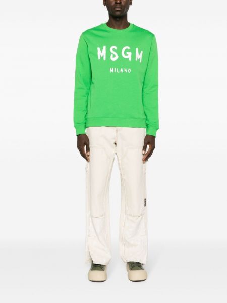 Sweatshirt aus baumwoll mit print Msgm grün