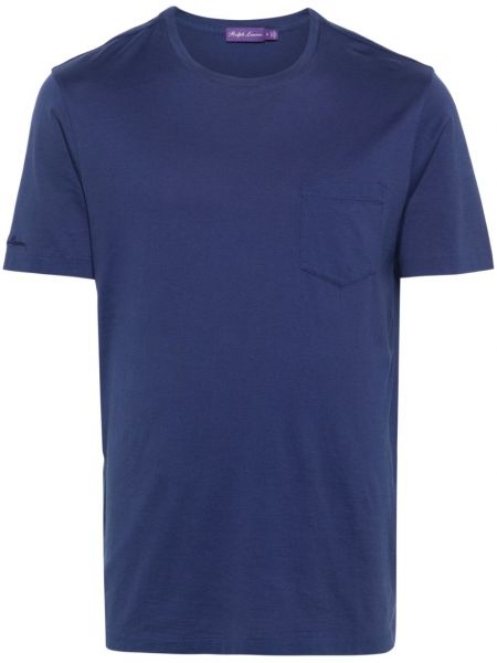 Βαμβακερή μπλούζα με τσέπες Ralph Lauren Collection μπλε