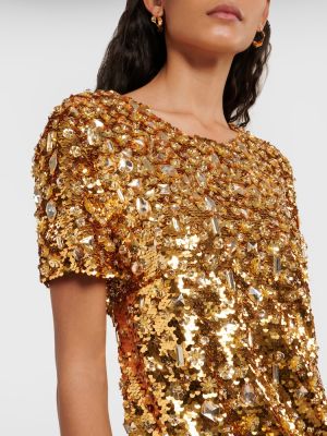 Mini vestido con lentejuelas Carolina Herrera dorado