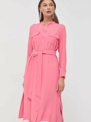 Marella selyemkeverékes ruha rózsaszín, mini, egyenes