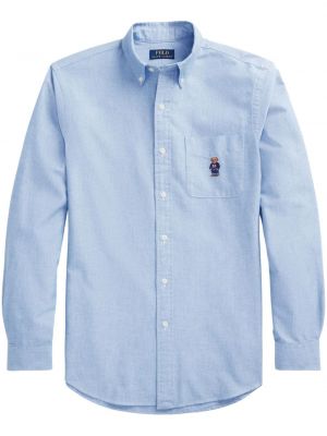 Medvilninis siuvinėtas polo marškinėliai su sagomis Polo Ralph Lauren