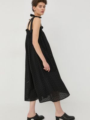 Pamučna midi haljina Bruuns Bazaar crna