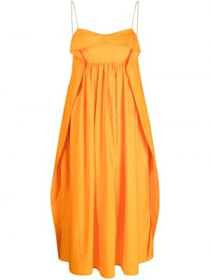 Миди рокля с волани Cecilie Bahnsen оранжево