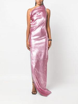Asymetrické dlouhé šaty Rick Owens růžové