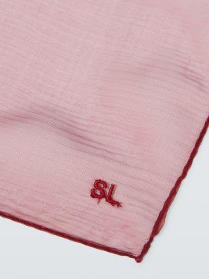 Kravata z vezenjem z žepi iz muslina Saint Laurent rdeča