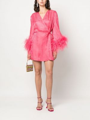 Sukienka koktajlowa w piórka Art Dealer różowa