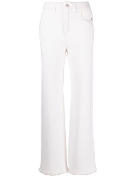 Rovné kalhoty s oděrkami Barrie bílé