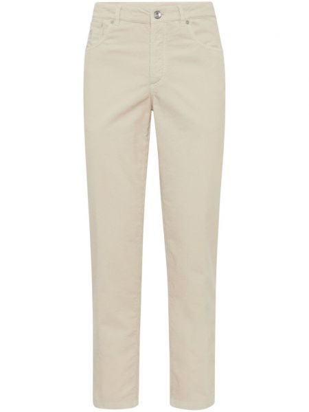 Παντελόνι με ίσιο πόδι κοτλέ Brunello Cucinelli λευκό