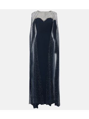 Robe longue à imprimé Jenny Packham bleu