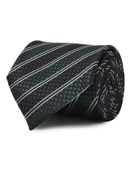 Шелковый галстук Zegna зеленый