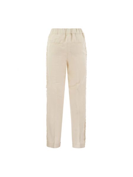 Pantalones de chándal con flecos de lino Peserico beige