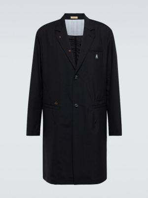 Moherowy płaszcz wełniany Undercover czarny